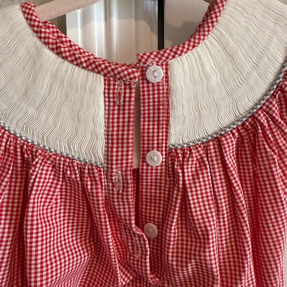 Shop Teeta Red Gingham jumper with Reindeer Embroidery - Picture 4 of 6